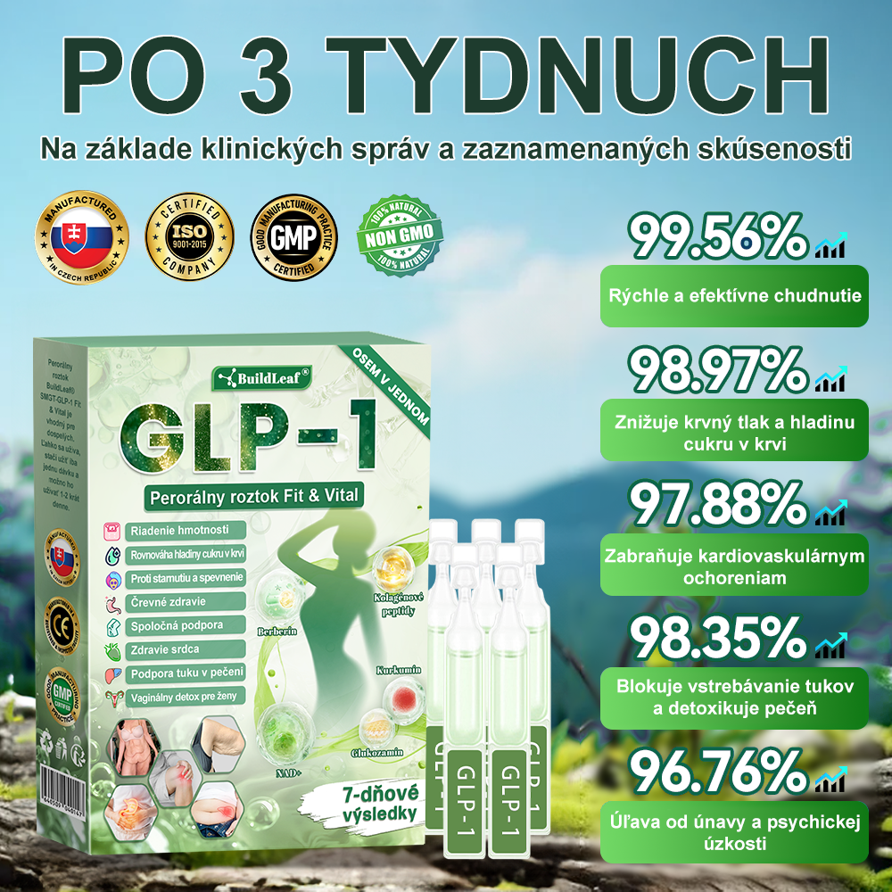 🧑⚕️🧑⚕️BuildLeaf® GLP-1 6-v-1 Fit & Vital Perorálny Roztok (Len raz denne, viditeľné zmeny už za 7 dní) Pre obezitu, kardiovaskulárne ochorenia, cukrovku, spánkové apnoe, zdravie čriev, problémy s kĺbmi a ďalšie