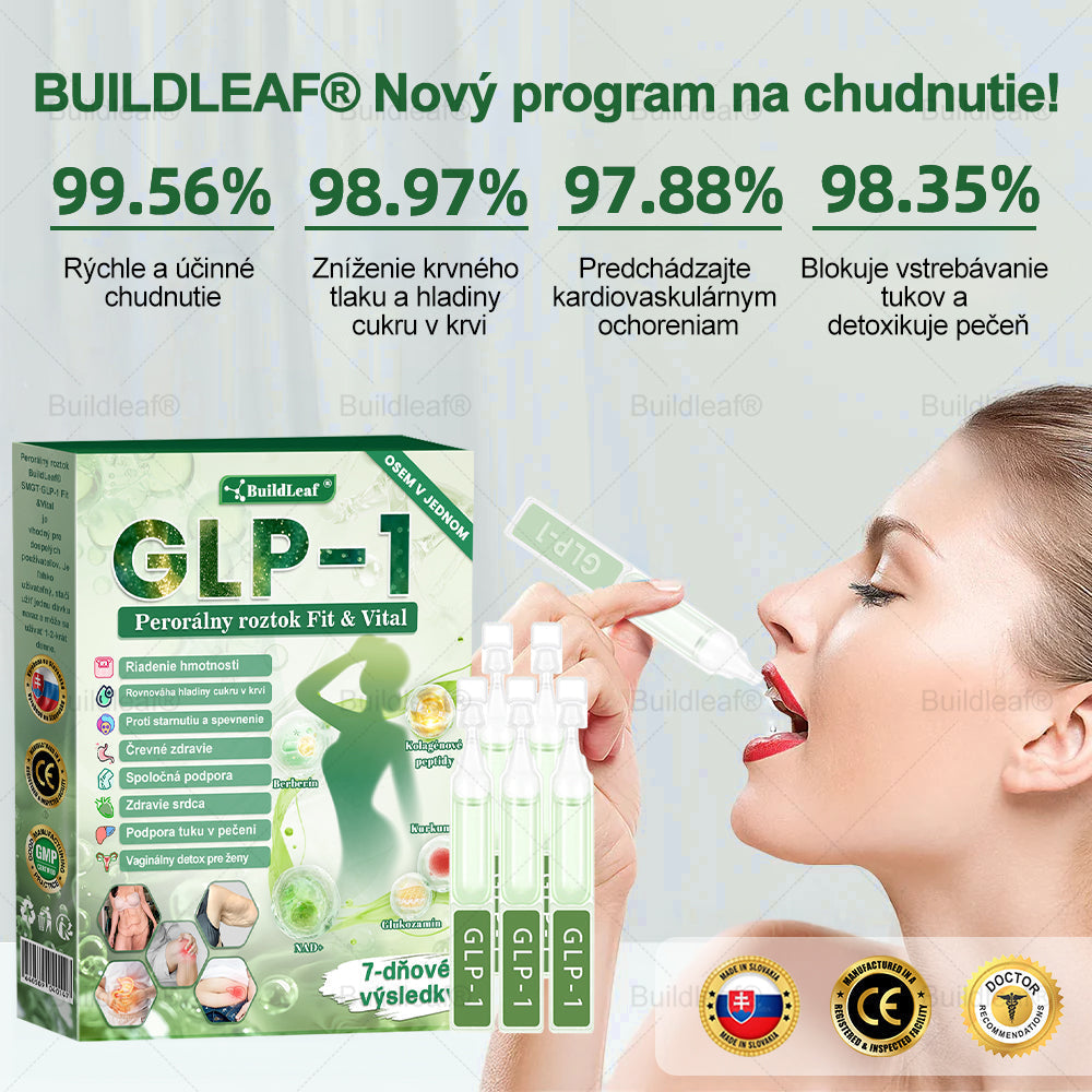 🧑⚕️🧑⚕️BuildLeaf® GLP-1 6-v-1 Fit & Vital Perorálny Roztok (Len raz denne, viditeľné zmeny už za 7 dní) Pre obezitu, kardiovaskulárne ochorenia, cukrovku, spánkové apnoe, zdravie čriev, problémy s kĺbmi a ďalšie