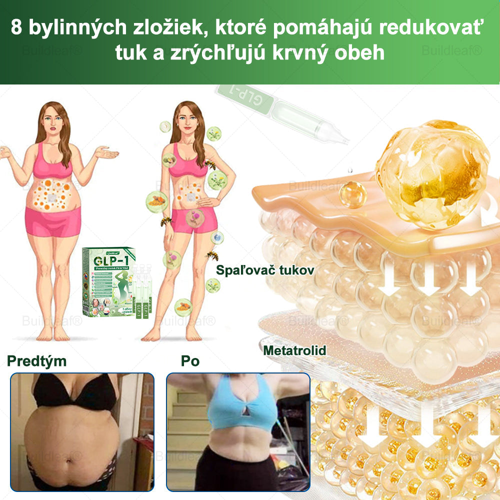 🧑‍⚕️🧑‍⚕️BuildLeaf® GLP-1 6-v-1 Fit & Vital Perorálny Roztok (Len raz denne, viditeľné zmeny už za 7 dní) Pre obezitu, kardiovaskulárne ochorenia, cukrovku, spánkové apnoe, zdravie čriev, problémy s kĺbmi a ďalšie