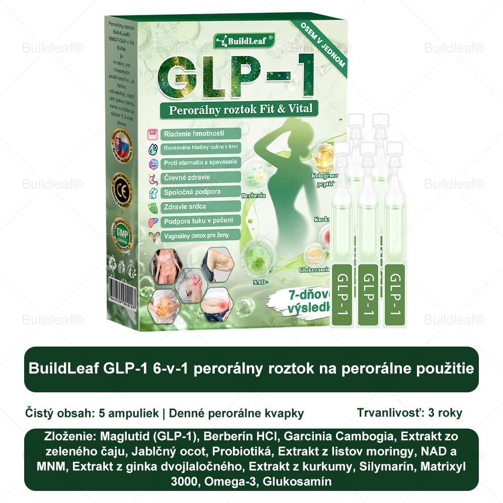 🧑‍⚕️🧑‍⚕️BuildLeaf® GLP-1 6-v-1 Fit & Vital Perorálny Roztok (Len raz denne, viditeľné zmeny už za 7 dní) Pre obezitu, kardiovaskulárne ochorenia, cukrovku, spánkové apnoe, zdravie čriev, problémy s kĺbmi a ďalšie
