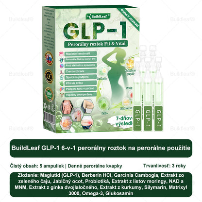 🧑‍⚕️🧑‍⚕️BuildLeaf® GLP-1 6-v-1 Fit & Vital Perorálny Roztok (Len raz denne, viditeľné zmeny už za 7 dní) Pre obezitu, kardiovaskulárne ochorenia, cukrovku, spánkové apnoe, zdravie čriev, problémy s kĺbmi a ďalšie