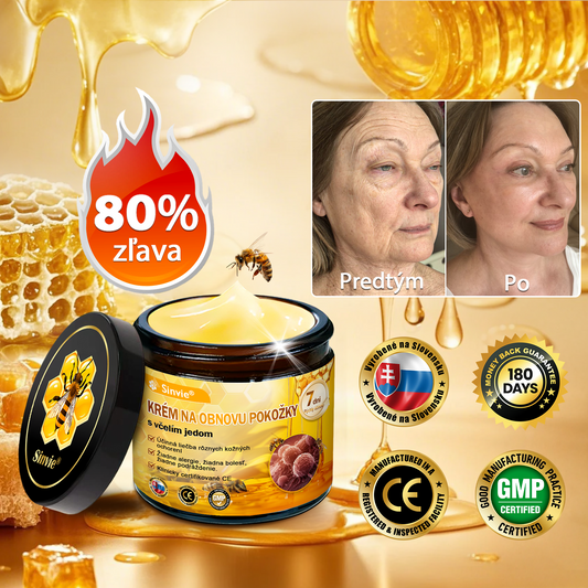 🌻 Sinvie® Krém na obnovu pokožky s včelím jedom 🔥 Odporúčané dermatológmi | Proti vráskam, pigmentovým škvrnám a ochabnutej pokožke – 50 ml