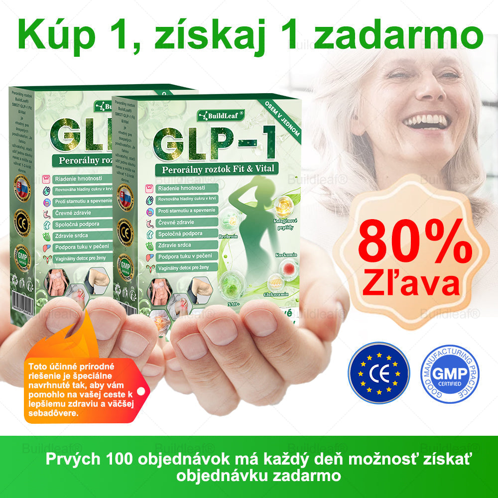 🧑‍⚕️🧑‍⚕️BuildLeaf® GLP-1 6-v-1 Fit & Vital Perorálny Roztok (Len raz denne, viditeľné zmeny už za 7 dní) Pre obezitu, kardiovaskulárne ochorenia, cukrovku, spánkové apnoe, zdravie čriev, problémy s kĺbmi a ďalšie