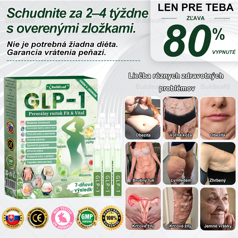 🧑‍⚕️🧑‍⚕️BuildLeaf® GLP-1 6-v-1 Fit & Vital Perorálny Roztok (Len raz denne, viditeľné zmeny už za 7 dní) Pre obezitu, kardiovaskulárne ochorenia, cukrovku, spánkové apnoe, zdravie čriev, problémy s kĺbmi a ďalšie